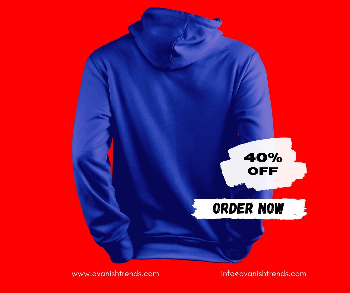 Avanish Trends Royal Blue Hoodie Back Avanish Trends Royal Royal Blue Hoodie